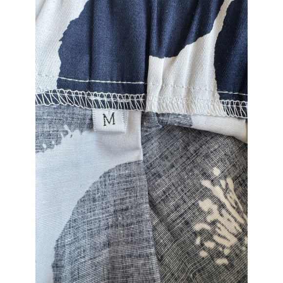 Women’s Floral Blue-White A Line Skirt Zipper Closure Pockets Elastic Waist - Picture 14 of 14